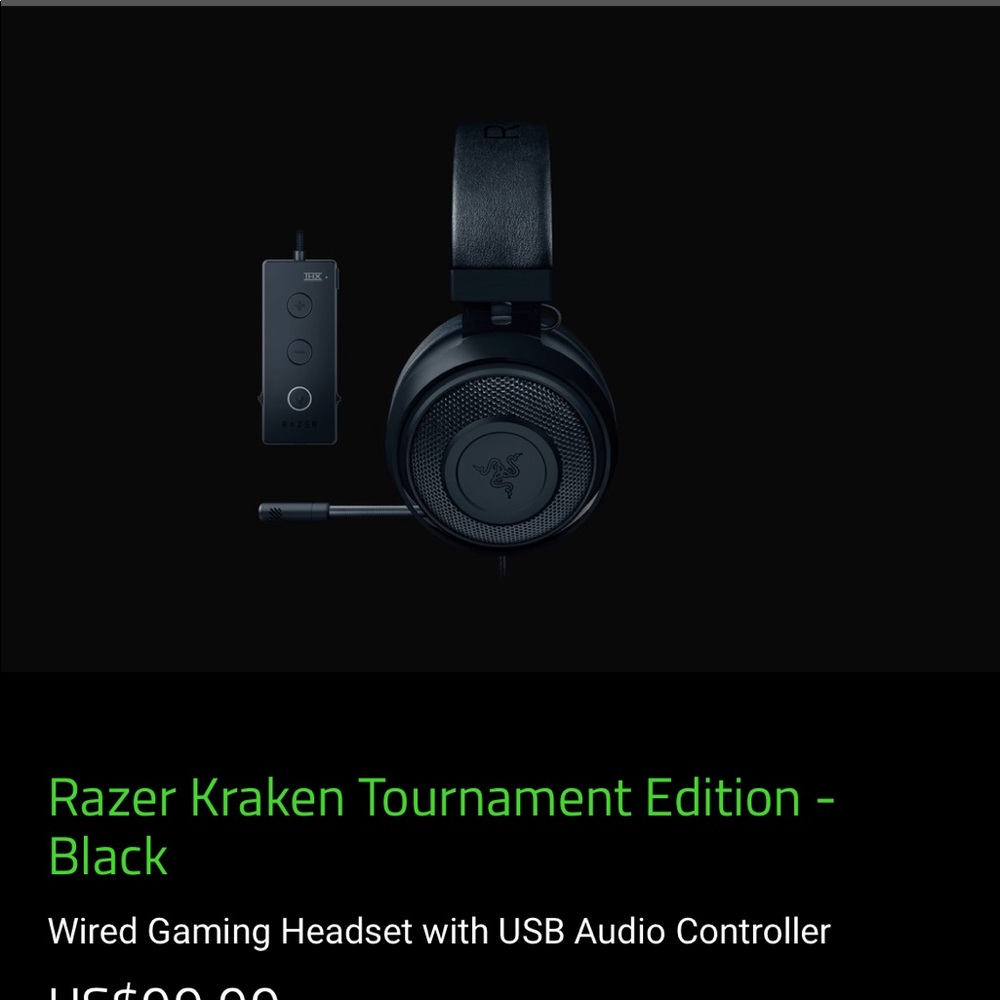 RAZER KRAKEN TOURNAMENT EDITION WIRED GAMING HEADSET for PC ,PS4 ,switchXbox